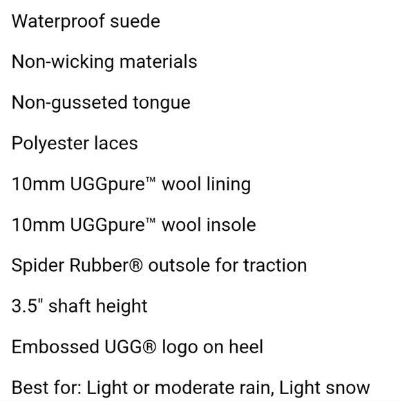 UGG Heather Waterproof Rain Lace up Bootie Sz 9.5 Black VGUC Comfortable - Picture 5 of 16